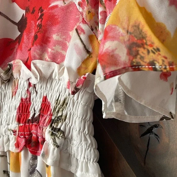 JessaKae Floral Red and White Dress - Picture 6 of 7